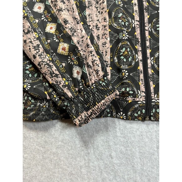 Vintage Casual Isle Women's Size Medium 100% Silk Windbreaker Geometric Mob Wife - Picture 8 of 13